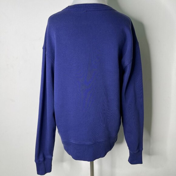 Acne Studios Women's Blue Crewneck 100% Cotton Fairview Face Sweater Size Small - Picture 5 of 11